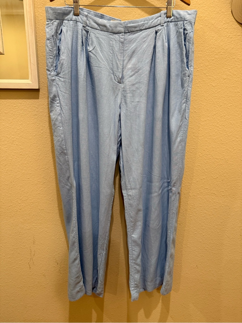 Abercrombie & Fitch Light Blue linen blend Trousers